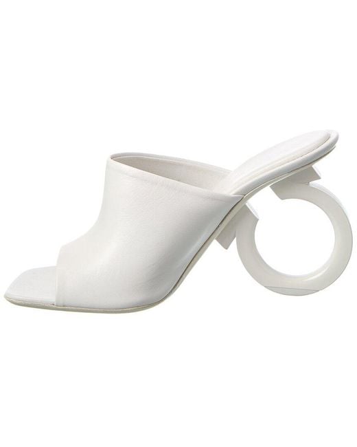 Ferragamo White Astro X5 Leather Sandal