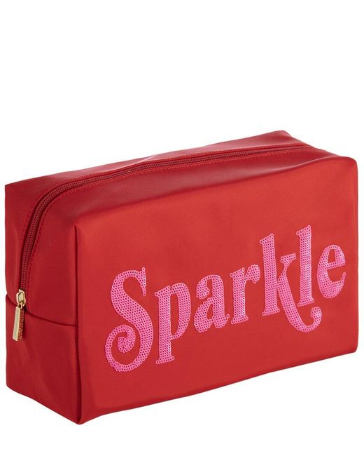 Shiraleah Red Cara Sparkle Large Cosmetic Pouch