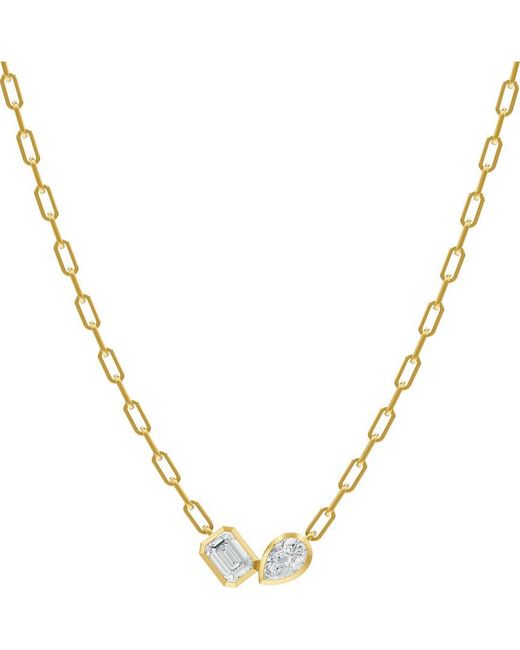 Lab Grown Diamonds Metallic 18K Over 1.70 Ct. Tw. Lab-Grown Diamond Necklace