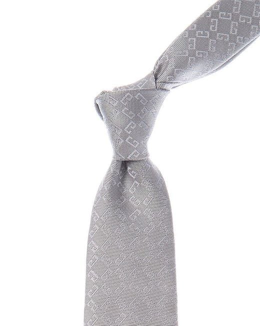 Givenchy Gray Monogram 1972 Silk Tie for men