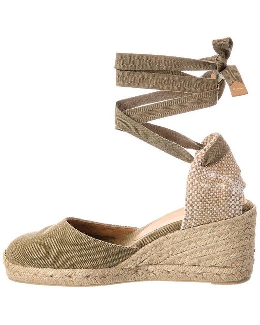 Castaner Metallic Carina Canvas Wedge Sandal