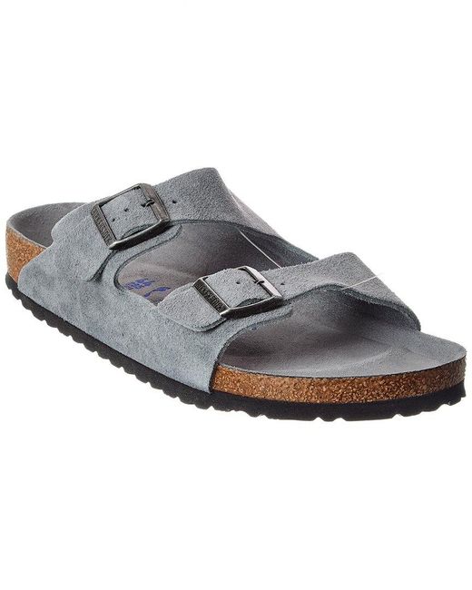Birkenstock Gray Arizona Bs Narrow Suede Sandal for men