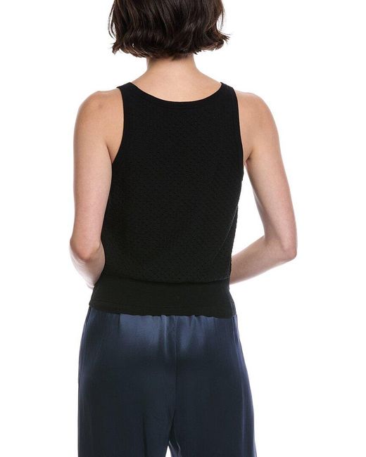 Vince Black Double Layer Mesh Cami