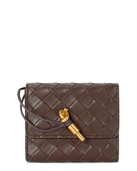 Tiffany & Fred Paris Brown Woven Leather Wallet