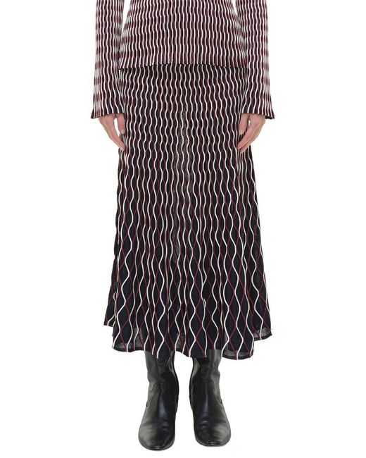 Jonathan Simkhai Red Aliza Midi Skirt