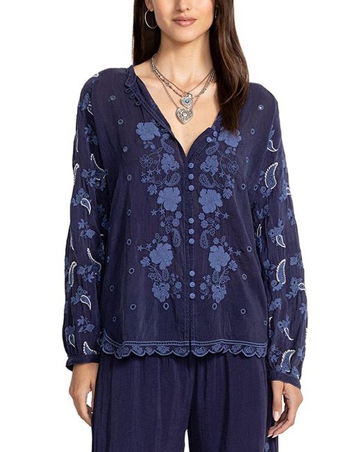 Johnny Was Blue Anzhelina Tunic