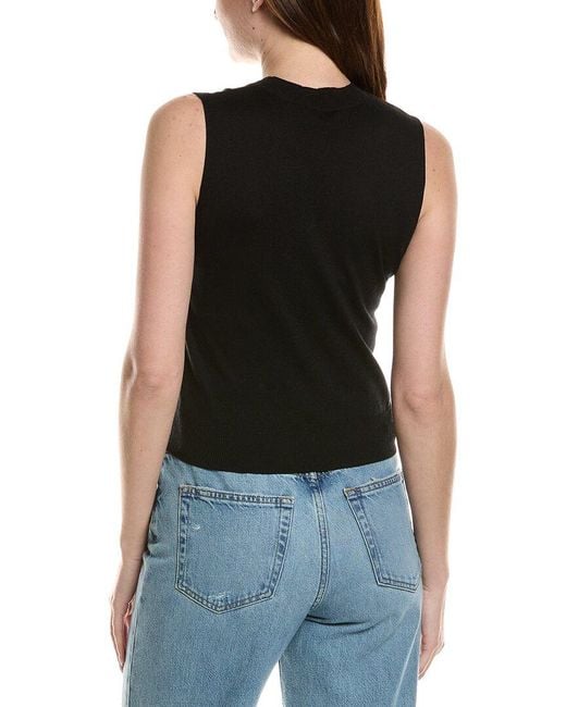 DL1961 Black Sleeveless Crewneck Wool-Blend Top