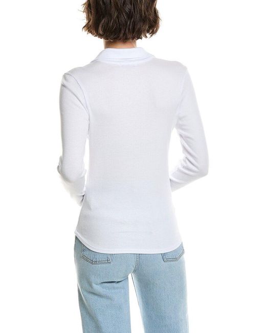 Michael Stars White Bleu Polo Shirt