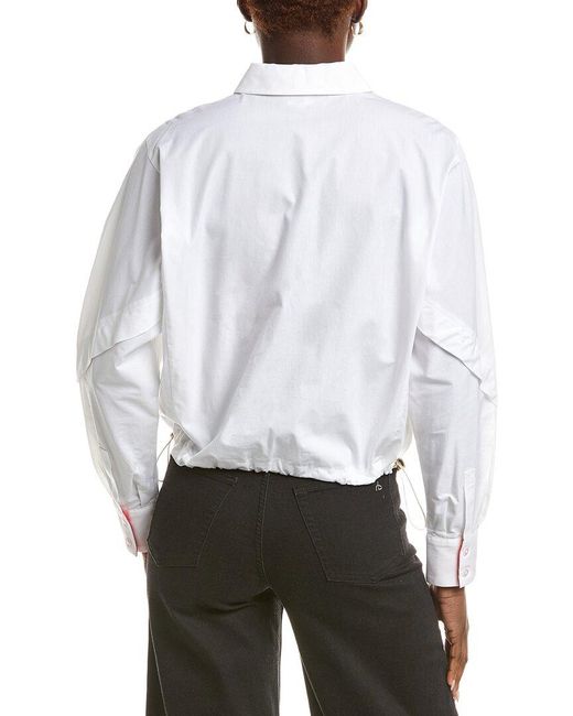 Karl Lagerfeld White Karl Laggerfeld Drawcord Hem Shirt