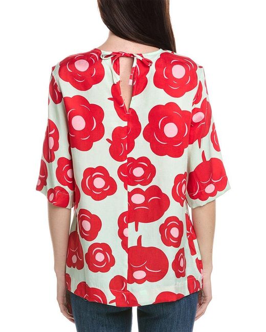 Marimekko Red Toinen Tumma Tie Back Top