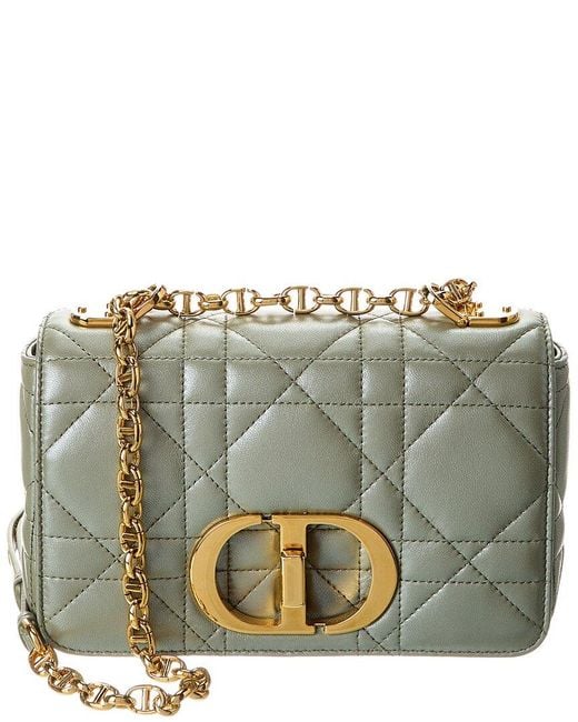 Dior Gray Caro Small Leather Shoulder Bag