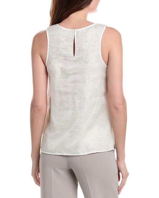 Lafayette 148 New York Gray Linen Tank