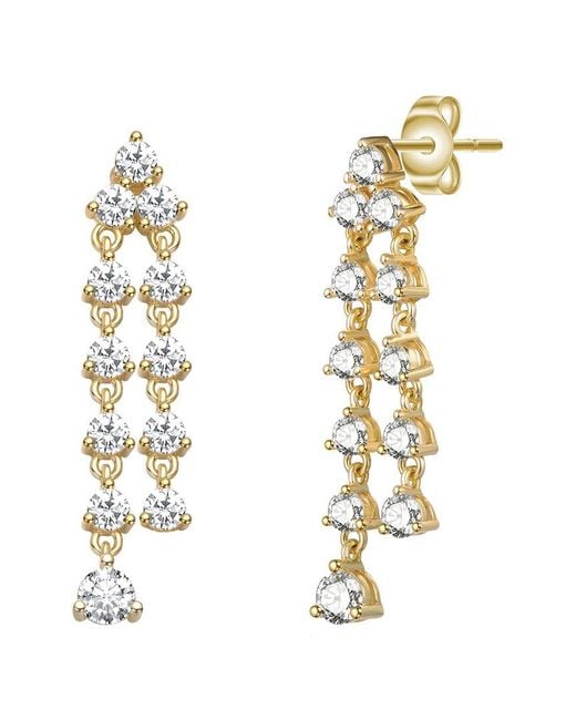 Genevive Jewelry Metallic Rachel Glauber 14K Plated Cz Drop Earrings