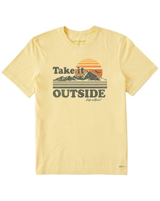 Life Is Good. Yellow Crusher T-shirt for men