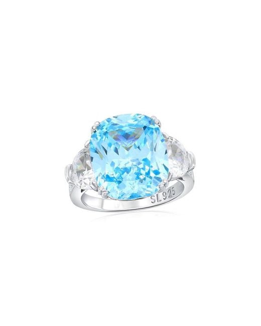 Suzy Levian CZ Jewelry Blue Suzy Levian Gala Collection Cz Cocktail Ring