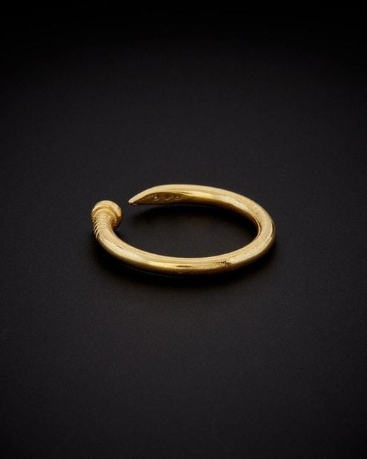 Italian Gold Over Silver Black Italian Vermeil 0.10 Ct. Tw. Ring