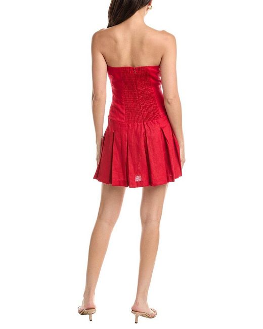 Femme Society Red Sleeveless Linen Mini Dress