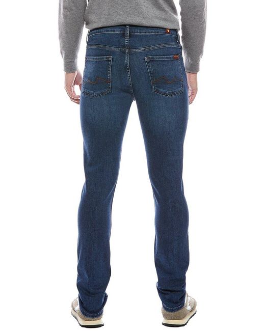 7 For All Mankind Blue Slimmy Dayton Slim Leg Jean for men