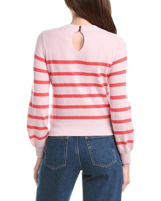 Isla Red Frankie Stripe Cashmere Top