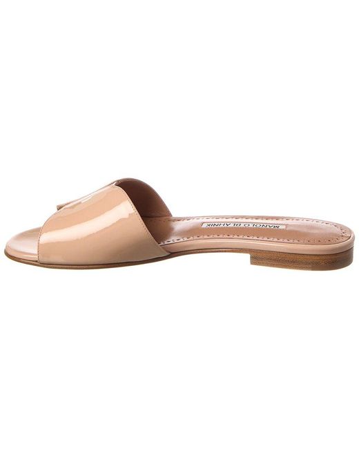 Manolo Blahnik Pink Houramu Patent Sandal