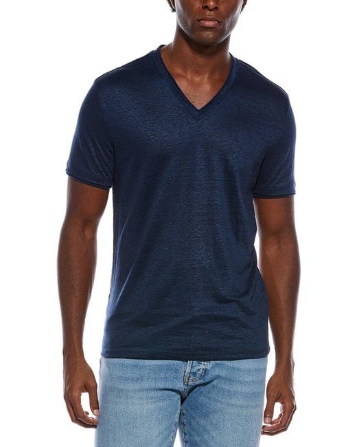 John Varvatos Blue Wooster Slim Fit Linen Shirt for men