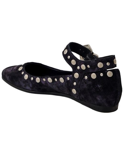 Free People Black Mystic Mary Leather Flat