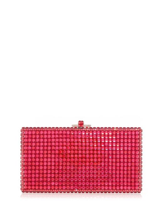 Judith Leiber Red Sleek Rectangle Clutch