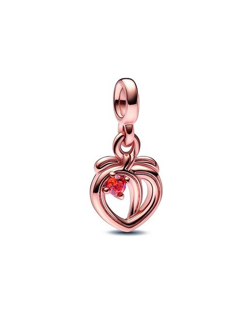 Pandora White Me 14k Plated Cz Cheeky Peach Mini Dangle Charm