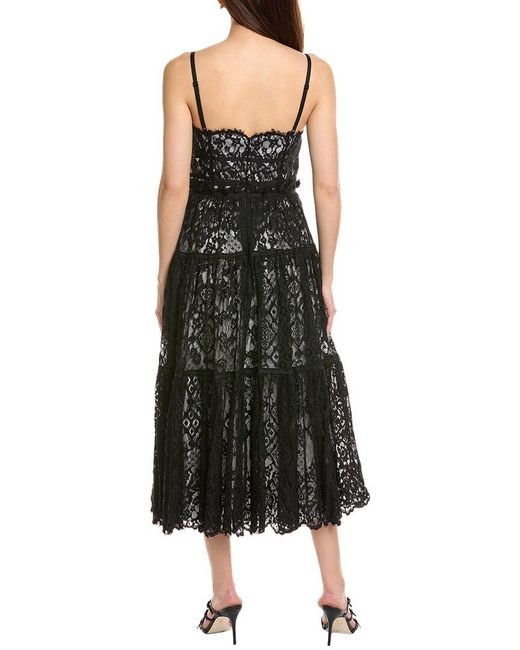 Cinq À Sept Black Lana Lace Midi Dress