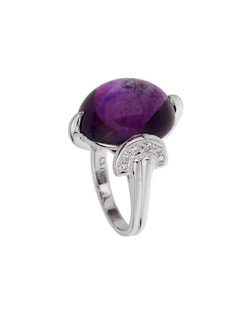 Dior Purple Dior Platinum 6.18 Ct. Tw. Diamond & Amethyst Cocktail Ring (Authentic Pre- Owned)