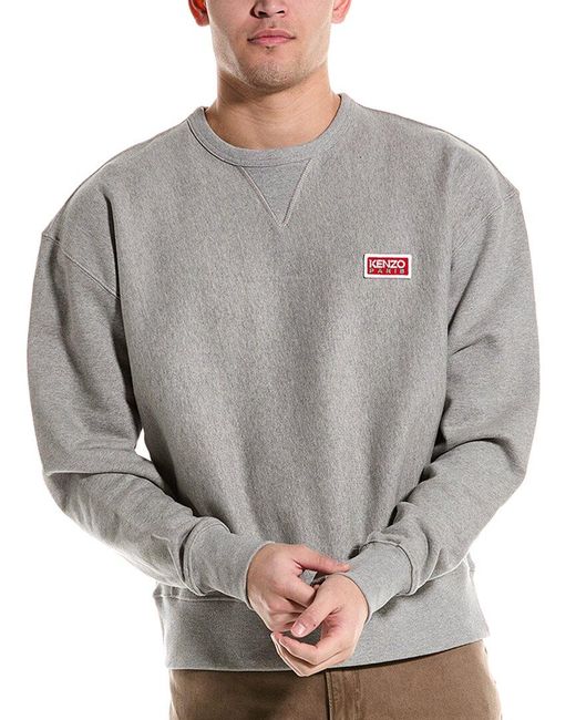 KENZO Crewneck Oversized Sweatshirt in Grey for Men Lyst Canada