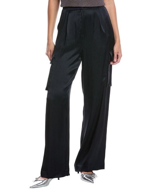 Marella Black Brillo Silk-Blend Long Trouser