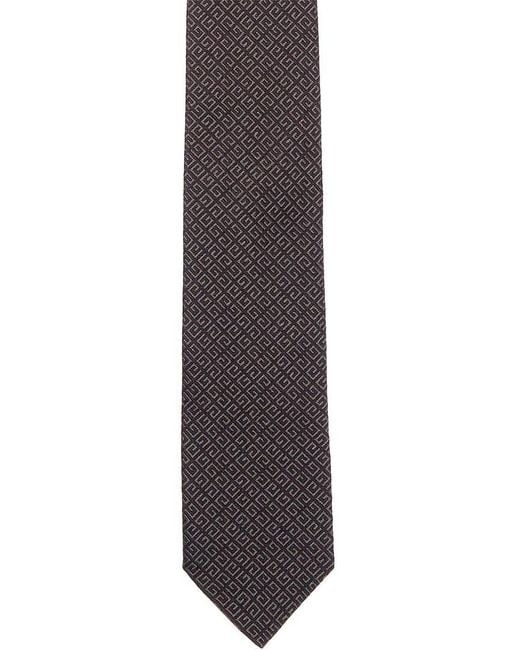 Givenchy Black All Over 4G Jacquard Silk Tie for men
