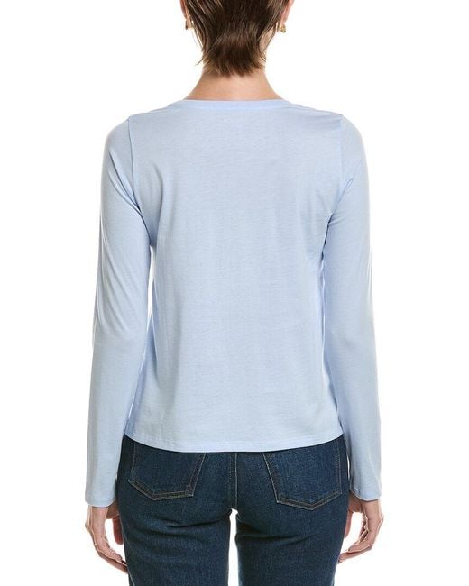 Eileen Fisher Blue Petite Round Neck T-Shirt