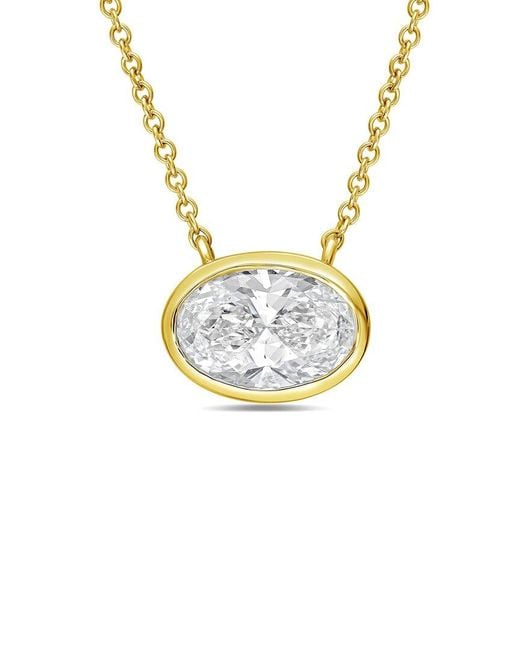 Diana M Metallic Diana M. 14K 3.00 Ct. Tw. Lab-Grown Diamond Pendant Necklace