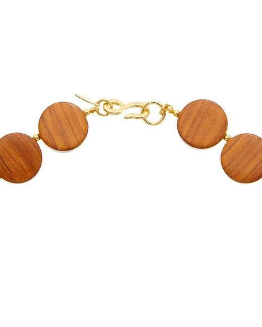 Kenneth Jay Lane Brown Plated Wood Necklace