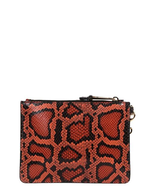 Moschino Red Leather Wristlet