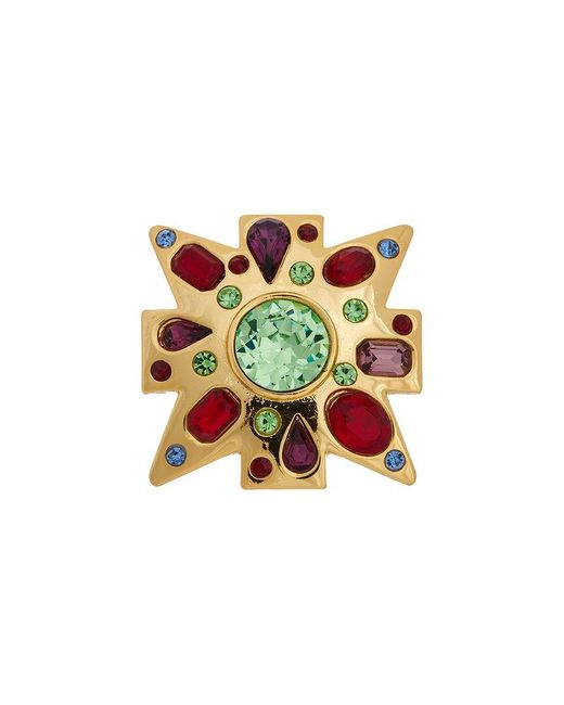 Kenneth Jay Lane White Plated Cocktail Ring