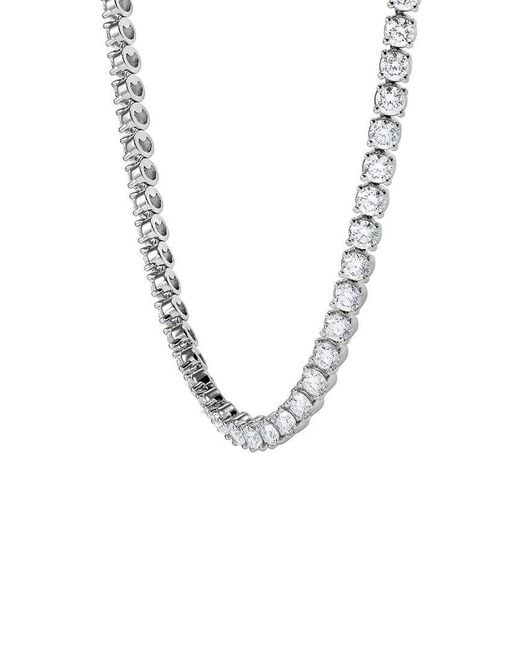 Lab Grown Diamonds Metallic 14K 20.50 Ct. Tw. Lab-Grown Diamond Tennis Necklace