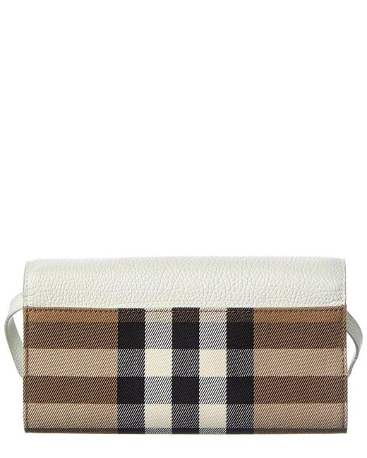 Burberry Natural Check Canvas & Leather Crossbody