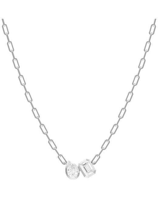 Lab Grown Diamonds Metallic 14K 1.70 Ct. Tw. Lab-Grown Diamond Necklace