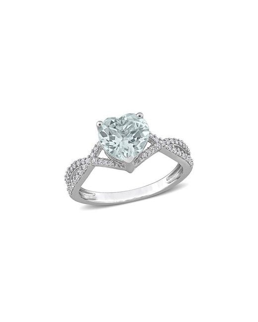 Rina Limor White 14k 1.70 Ct. Tw. Diamond & Aquamarine Ring