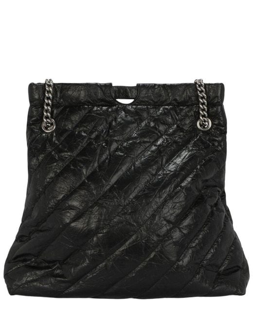 Balenciaga Black Crush Quilted Medium Leather Tote