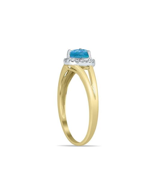 Gem Spark Blue 14K 0.51 Ct. Tw. Diamond & Topaz Ring