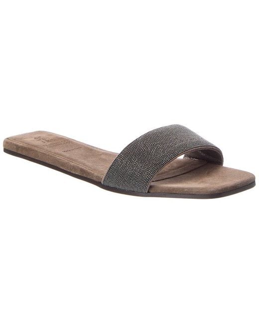 Brunello Cucinelli Brown Leather Sandal