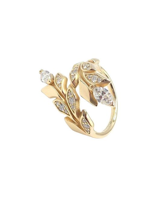 Tiffany & Co Metallic Victoria Vine 18K 0.41 Ct. Tw. Diamond Bypass Ring (Authentic Pre-Owned)