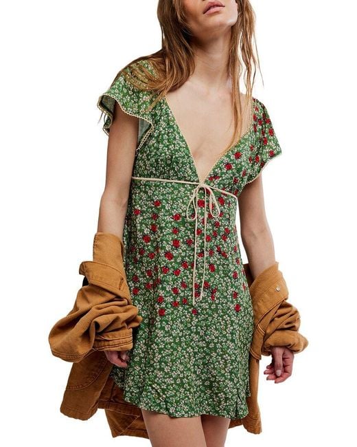 Free People Green Backroads Dress