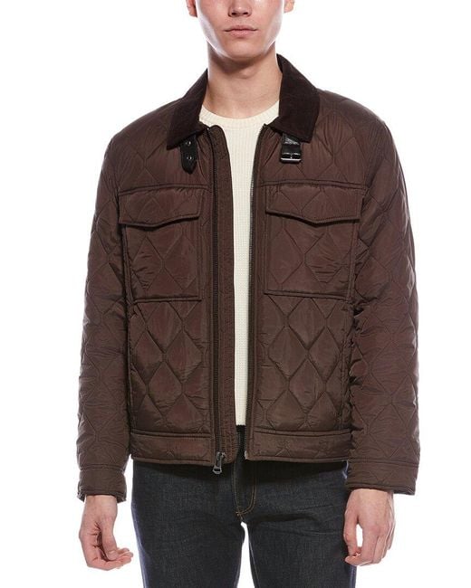 Cole Haan Brown Diamond Quilt Short Jacket for men
