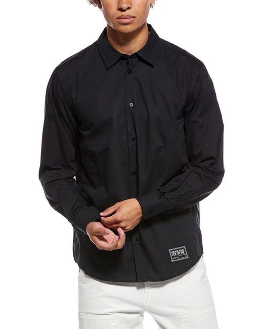 Versace Jeans Couture Black Solid Shirt for men