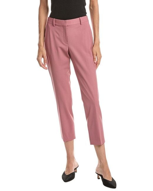 Theory Red Treeca 2 Wool-Blend Pant